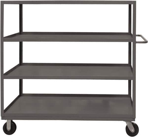 Durham - 1,200 Lb Capacity, 18" Wide x 30" Long x 55-5/8" High Service Cart - 4 Shelf, Steel, 2 Rigid/2 Swivel Casters - USA Tool & Supply