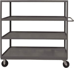 Durham - 1,200 Lb Capacity, 18" Wide x 30" Long x 55-5/8" High Service Cart - 4 Shelf, Steel, 2 Rigid/2 Swivel Casters - USA Tool & Supply