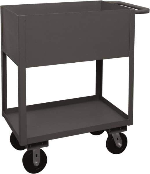 Durham - 3,600 Lb Capacity, 24" Wide x 36" Long x 39-1/16" High Service Cart - 2 Shelf, Steel, 2 Rigid/2 Swivel Casters - USA Tool & Supply