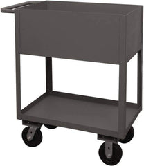 Durham - 1,200 Lb Capacity, 18" Wide x 30" Long x 39-1/16" High Service Cart - 2 Shelf, Steel, 2 Rigid/2 Swivel Casters - USA Tool & Supply