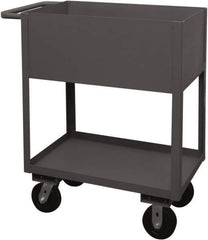 Durham - 3,600 Lb Capacity, 18" Wide x 30" Long x 39-1/16" High Service Cart - 2 Shelf, Steel, 2 Rigid/2 Swivel Casters - USA Tool & Supply