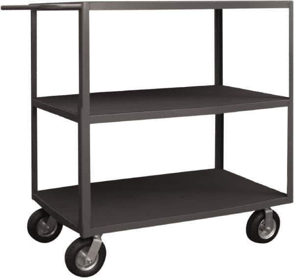 Durham - 1,200 Lb Capacity, 30" Wide x 60" Long x 55-3/8" High Instrument Cart - 3 Shelf, Steel, 2 Rigid/2 Swivel Casters - USA Tool & Supply