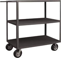 Durham - 1,200 Lb Capacity, 30" Wide x 60" Long x 55-3/8" High Instrument Cart - 3 Shelf, Steel, 2 Rigid/2 Swivel Casters - USA Tool & Supply