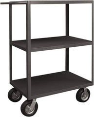 Durham - 1,200 Lb Capacity, 24" Wide x 48" Long x 50" High Instrument Cart - 3 Shelf, Steel, 2 Rigid/2 Swivel Casters - USA Tool & Supply