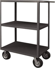 Durham - 1,200 Lb Capacity, 24" Wide x 36" Long x 50" High Instrument Cart - 3 Shelf, Steel, 2 Rigid/2 Swivel Casters - USA Tool & Supply