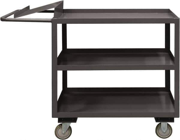 Durham - 1,200 Lb Capacity, 18" Wide x 36" Long x 37-5/8" High Order Picking Cart - 3 Shelf, Steel, 2 Rigid/2 Swivel Casters - USA Tool & Supply