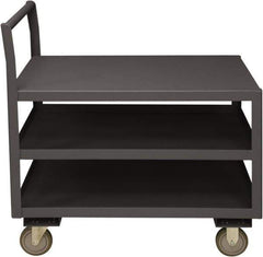 Durham - 1,200 Lb Capacity, 30-1/4" Wide x 51" Long x 37-1/2" High Service Cart - 3 Shelf, Steel, 2 Rigid/2 Swivel Casters - USA Tool & Supply