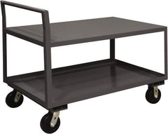Durham - 2,000 Lb Capacity, 30-1/4" Wide x 51" Long x 38-3/4" High Service Cart - 2 Shelf, Steel, 2 Rigid/2 Swivel Casters - USA Tool & Supply