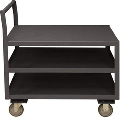 Durham - 1,200 Lb Capacity, 24-1/4" Wide x 39" Long x 37-1/2" High Service Cart - 3 Shelf, Steel, 2 Rigid/2 Swivel Casters - USA Tool & Supply