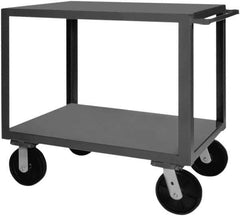 Durham - 5,000 Lb Capacity, 36" Wide x 72" Long x 40-1/4" High Heavy Duty Service Cart - 2 Shelf, Steel, 2 Rigid/2 Swivel Casters - USA Tool & Supply