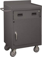 Durham - 1,200 Lb Capacity, 18" Wide x 24" Long x 39-3/4" High Mobile Cart - 1 Door, 1 Drawer, 1 Shelf, Steel, 2 Rigid/2 Swivel Casters - USA Tool & Supply
