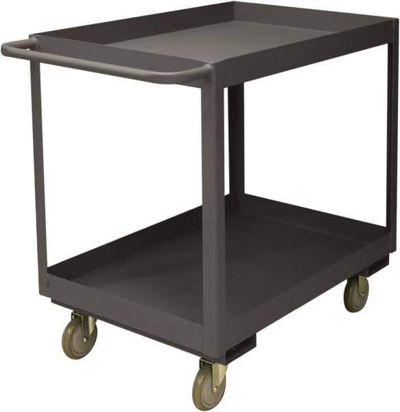 Durham - 3,600 Lb Capacity, 24" Wide x 36" Long x 39-1/16" High Service Cart - 2 Shelf, Steel, 2 Rigid/2 Swivel Casters - USA Tool & Supply