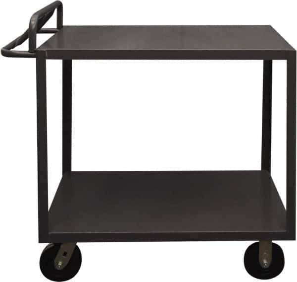 Durham - 3,600 Lb Capacity, 18" Wide x 30" Long x 39" High Service Cart - 2 Shelf, Steel, 2 Rigid/2 Swivel Casters - USA Tool & Supply