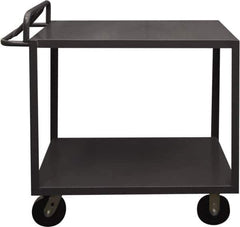 Durham - 3,600 Lb Capacity, 18" Wide x 30" Long x 39" High Service Cart - 2 Shelf, Steel, 2 Rigid/2 Swivel Casters - USA Tool & Supply