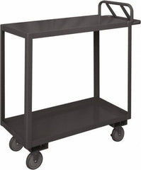 Durham - 1,200 Lb Capacity, 18" Wide x 36" Long x 37-5/8" High Service Cart - 2 Shelf, Steel, 2 Rigid/2 Swivel Casters - USA Tool & Supply