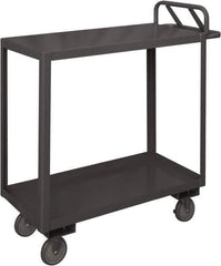 Durham - 1,200 Lb Capacity, 24" Wide x 48" Long x 37-5/8" High Service Cart - 2 Shelf, Steel, 2 Rigid/2 Swivel Casters - USA Tool & Supply