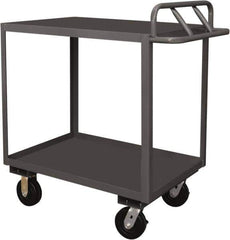 Durham - 3,600 Lb Capacity, 30" Wide x 48" Long x 39" High Service Cart - 2 Shelf, Steel, 2 Rigid/2 Swivel Casters - USA Tool & Supply