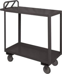Durham - 1,200 Lb Capacity, 30" Wide x 48" Long x 38" High Service Cart - 2 Shelf, Steel, 2 Rigid/2 Swivel Casters - USA Tool & Supply
