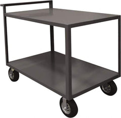 Durham - 1,500 Lb Capacity, 30" Wide x 60" Long x 39-1/2" High Service Cart - 2 Shelf, Steel, 2 Rigid/2 Swivel Casters - USA Tool & Supply