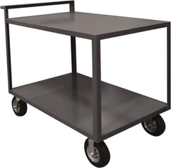 Durham - 1,500 Lb Capacity, 30.25" Wide x 54.25" Long x 36.33" High Service Cart - 2 Shelf, Steel, 2 Rigid/2 Swivel Casters - USA Tool & Supply