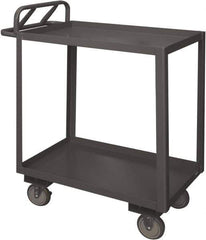 Durham - 1,200 Lb Capacity, 30" Wide x 60" Long x 29" High Service Cart - 2 Shelf, Steel, 2 Rigid/2 Swivel Casters - USA Tool & Supply