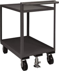 Durham - 1,500 Lb Capacity, 30" Wide x 48" Long x 41-1/16" High Service Cart - 2 Shelf, Steel, 2 Rigid/2 Swivel Casters - USA Tool & Supply
