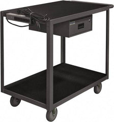 Durham - 1,200 Lb Capacity, 24" Wide x 36" Long x 36-1/8" High Instrument Cart - 1 Drawer, 2 Shelf, Steel, 2 Rigid/2 Swivel Casters - USA Tool & Supply