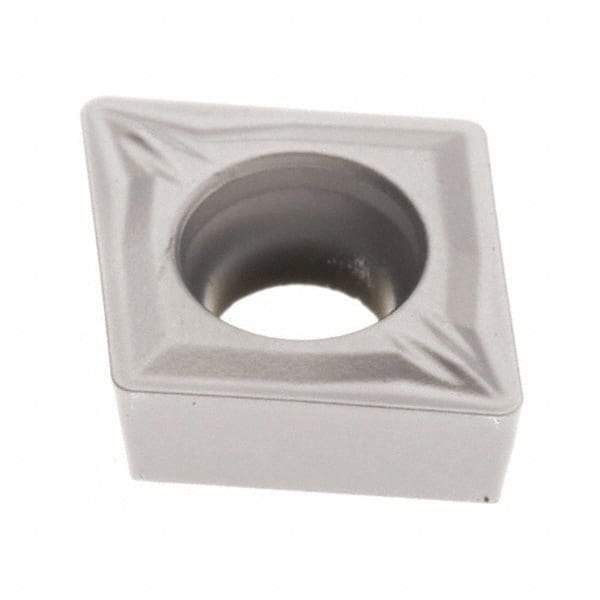 Seco - CCMT32.50 MF2 Grade TP3501 Carbide Turning Insert - TiCN/Al2O3 Finish, 80° Diamond, 3/8" Inscr Circle, 5/32" Thick, 0.2mm Corner Radius - USA Tool & Supply