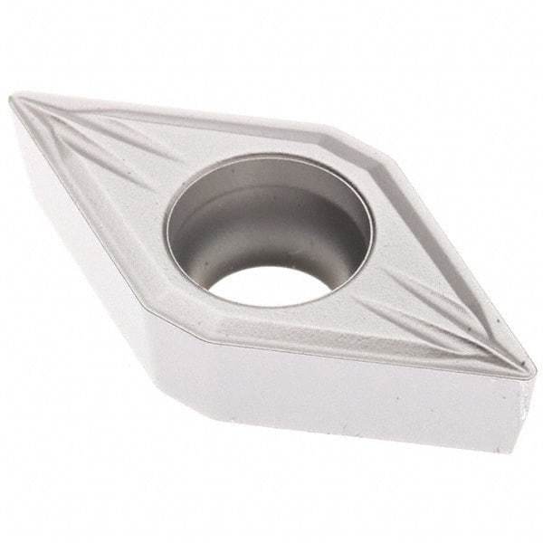 Seco - DCMT32.51 MF2 Grade TP3501 Carbide Turning Insert - TiCN/Al2O3 Finish, 55° Diamond, 3/8" Inscr Circle, 5/32" Thick, 1/64" Corner Radius - USA Tool & Supply