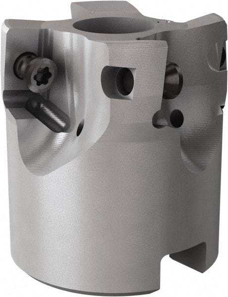 Seco - 4 Inserts, 40mm Cut Diam, 16mm Arbor Diam, 18mm Max Depth of Cut, Indexable Square-Shoulder Face Mill - 90° Lead Angle, 40mm High, XOMX18.. & XOEX18.. Insert Compatibility, Through Coolant, Series Turbo 18 - USA Tool & Supply