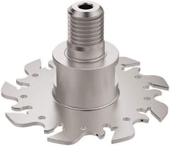 Seco - Modular Connection Connection, 0.0886 to 0.0984" Cutting Width, 0.9488" Depth of Cut, 80mm Cutter Diam, 9 Tooth Indexable Slotting Cutter - R335.10 Toolholder, 150.10 Insert, Right Hand Cutting Direction - USA Tool & Supply