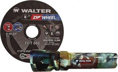 WALTER Surface Technologies - 4-1/2" 60 Grit Aluminum Oxide Cutoff Wheel - 3/64" Thick, 7/8" Arbor, 13,300 Max RPM, Use with Angle Grinders - USA Tool & Supply