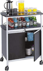 Safco - 50 Lb Capacity, 33-1/2" Wide x 21-3/4" Long x 43" High Mobile Cart - 2 Door, 1 Drawer, 1 Shelf, Steel, 4 Swivel Casters - USA Tool & Supply