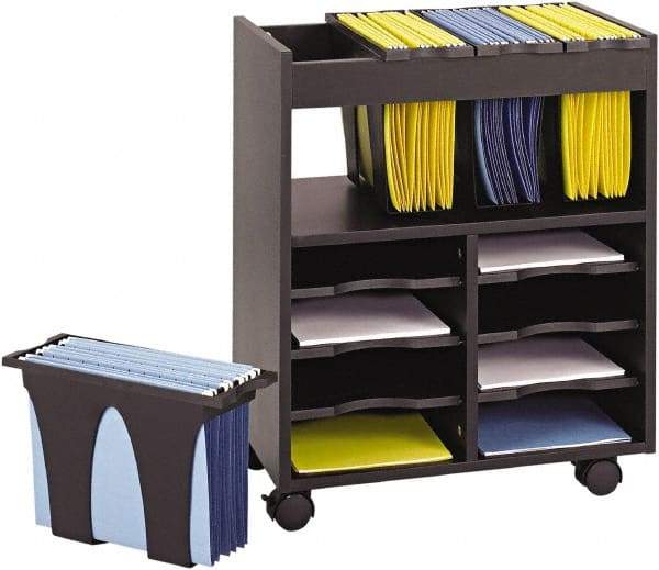 Safco - 28" Wide x 14-3/4" Long x 26" High File Cart - 1 Shelf, 1 Slot, Plastic - USA Tool & Supply