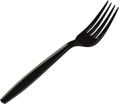 Dixie - Plastic Cutlery, Heavyweight Forks - Black - USA Tool & Supply