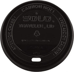 Solo - Traveler Drink-Thru Lids, 10-24 oz Cups - Black - USA Tool & Supply