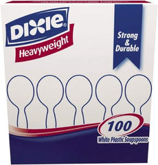 Dixie - Plastic Cutlery, Heavyweight Soup Spoons, 100/B oz - White - USA Tool & Supply