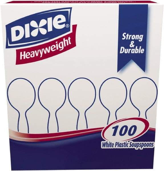 Dixie - Plastic Cutlery, Heavyweight Soup Spoons, 1000 per Carton - White - USA Tool & Supply