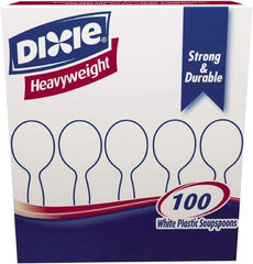 Dixie - Plastic Cutlery, Heavyweight Soup Spoons, 1000 per Carton - White - USA Tool & Supply