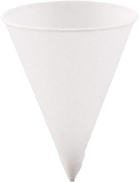 Solo - Cone Water Cups, Paper, 4.25 oz, Rolled Rim, 5000/Carton - White - USA Tool & Supply