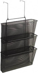 FELLOWES - 12-5/8" Wide x 8-1/4" Deep x 23-1/4" High, 3 Compartments, Wire Mesh Wall File - Black, 10" Compartment Width x 2-1/2" Compartment Depth x 12" Compartment Height - USA Tool & Supply