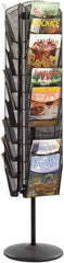 Safco - 15" Wide x 16-1/2" Deep x 66" High, 30 Compartments, Steel Rotary Literature Rack - Black, 9-1/2" Compartment Width x 5" Compartment Depth x 10" Compartment Height - USA Tool & Supply