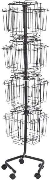 Safco - 15" Wide x 15" Deep x 60" High, 32 Compartments, Welded Wire Rotary Literature Rack - Charcoal, 9" Compartment Width x 5" Compartment Depth x 10-7/8" Compartment Height - USA Tool & Supply