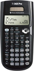 Texas Instruments - LCD Scientific Calculator - 3-3/8 x 7-1/4 Display Size, Black, Battery & Solar Powered, 9.7" Long x 6-1/2" Wide - USA Tool & Supply