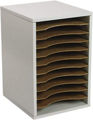 Safco - Gray Vertical Desktop Sorter - Fiberboard, Hardboard, Laminated Compressed Wood - USA Tool & Supply