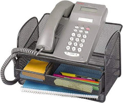 Safco - Black Desktop Telephone Stand - Steel, Mesh - USA Tool & Supply