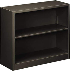 Hon - 2 Shelf, 29" High x 34-1/2" Wide Bookcase - 13-3/16" Deep, Steel, Charcoal - USA Tool & Supply