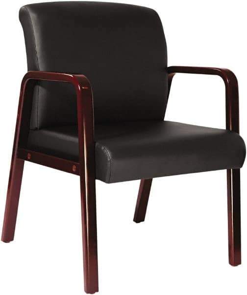 ALERA - Black Soft Leather Guest Chair - 24" Wide x 33-1/4" High - USA Tool & Supply