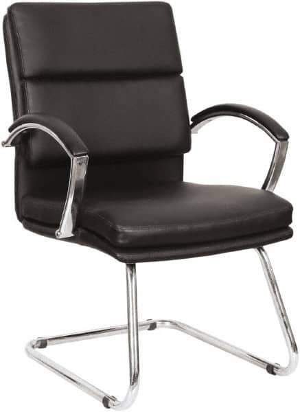 ALERA - Black Leather Guest Chair - 23-1/2" Wide x 37" High - USA Tool & Supply