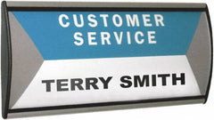 ADVANTUS - Black/Silver Wall/Door Sign - 4" High x 8-3/4" Wide - USA Tool & Supply